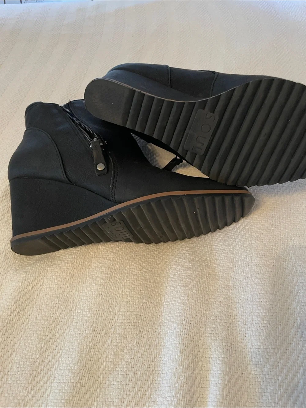 Naturalizer Black Wedge Ankle Boots